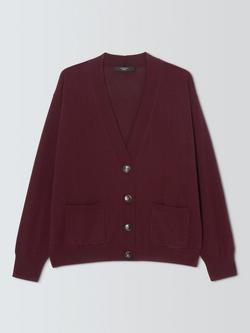 Weekend MaxMara Unito Wool Rich Cardigan, Burgundy, Burgundy