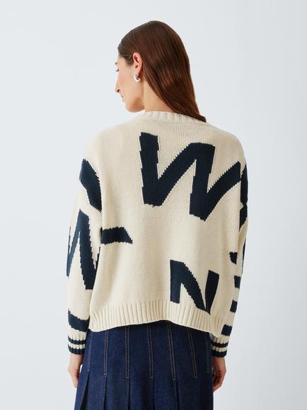 Weekend MaxMara Celebre Graphic Jumper, Navy - view 2, Navy