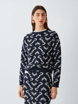 Weekend MaxMara Faraone Floral Sweatshirt, Navy, Navy