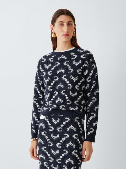 Weekend MaxMara Faraone Floral Sweatshirt, Navy, Navy