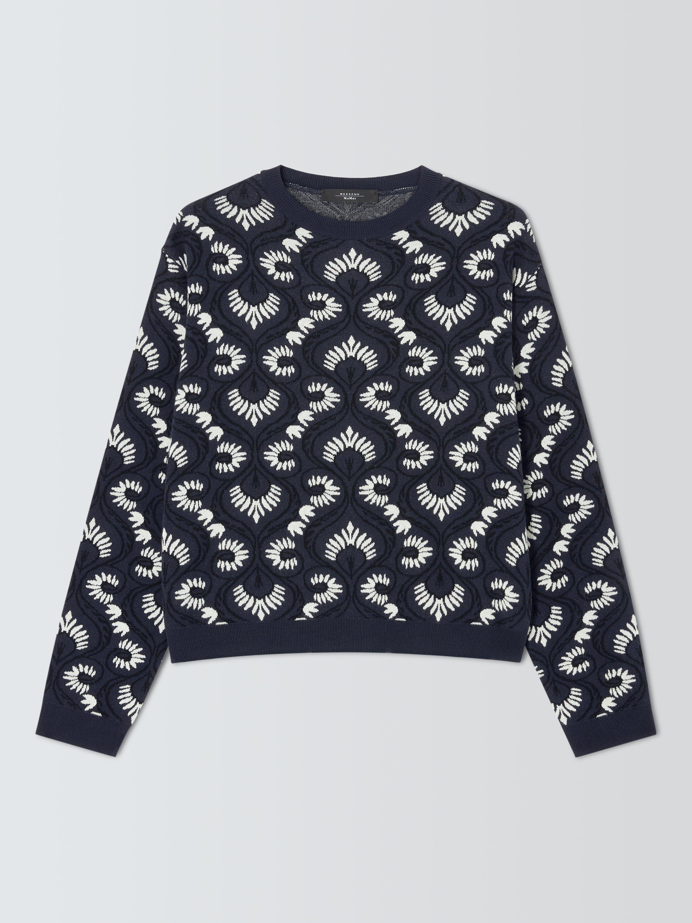 Product image 1 of 1, which shows Weekend MaxMara Faraone Floral Sweatshirt, Navy, XS