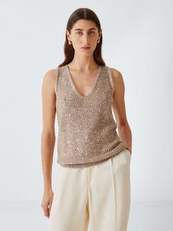 Weekend MaxMara Tempo Sequin Top, Antique Rose, Antique Rose