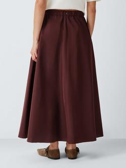 Weekend MaxMara Curvato Pleated Midi Skirt, Burgundy - view 2, Burgundy