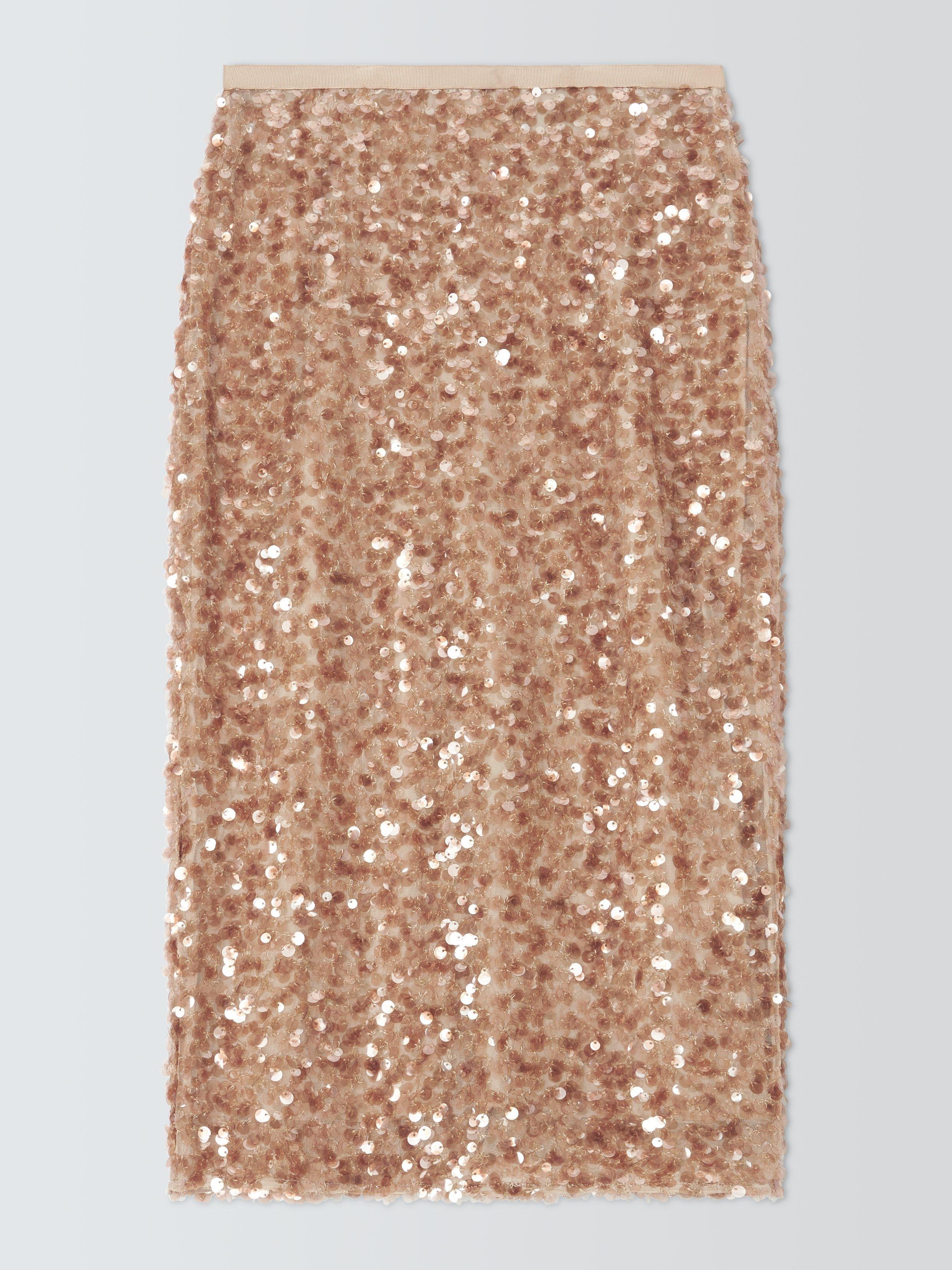 Product image 1 of 1, which shows Weekend MaxMara Occhio Sequin Skirt, Nudo, XS
