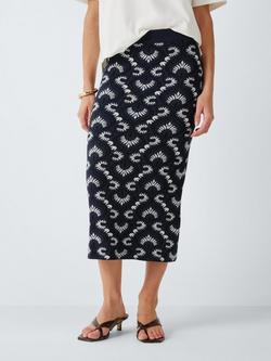 Weekend MaxMara Vacuo Floral Midi Skirt, Navy, Navy
