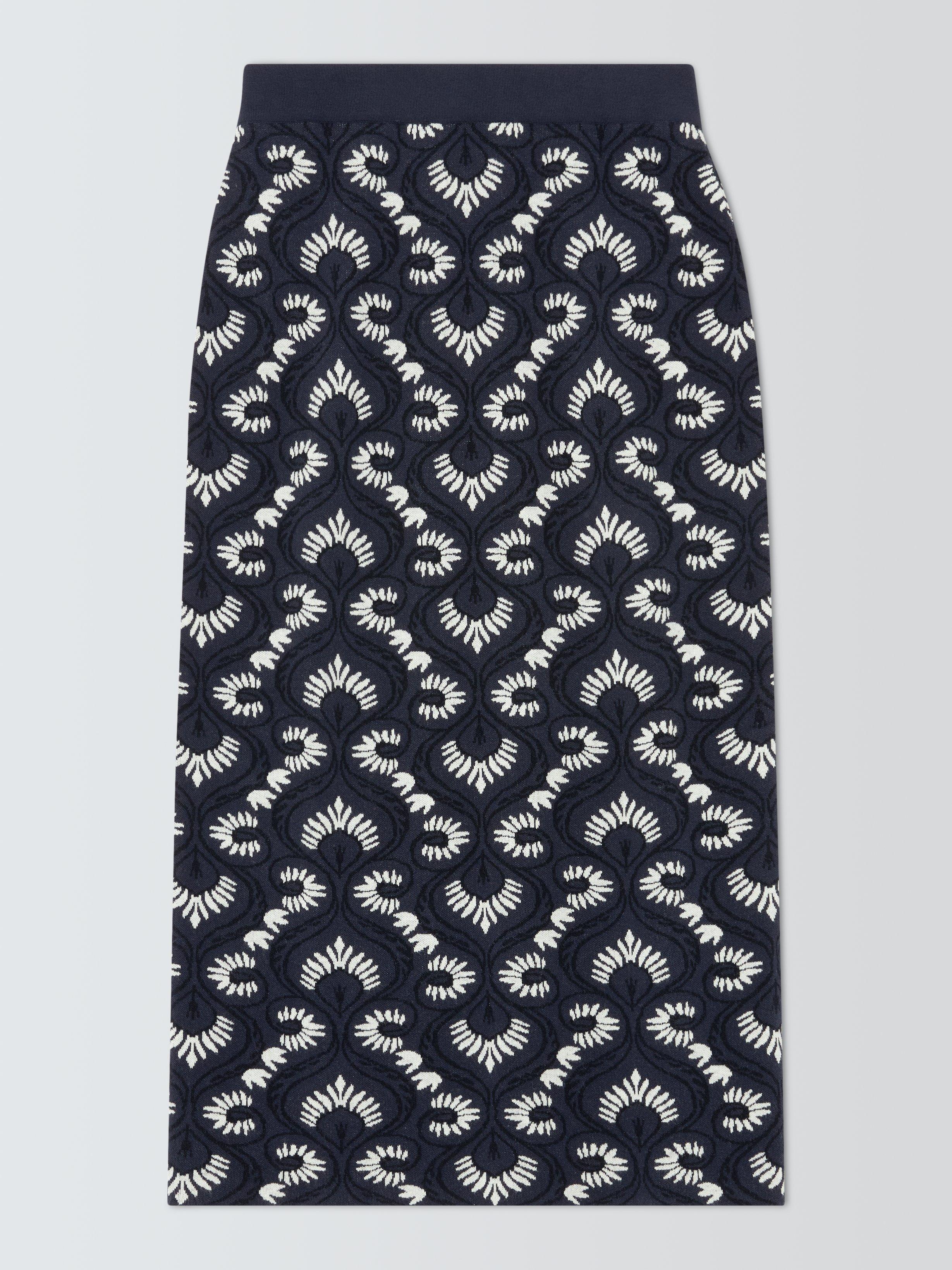 Product image 1 of 1, which shows Weekend MaxMara Vacuo Floral Midi Skirt, Navy, XS