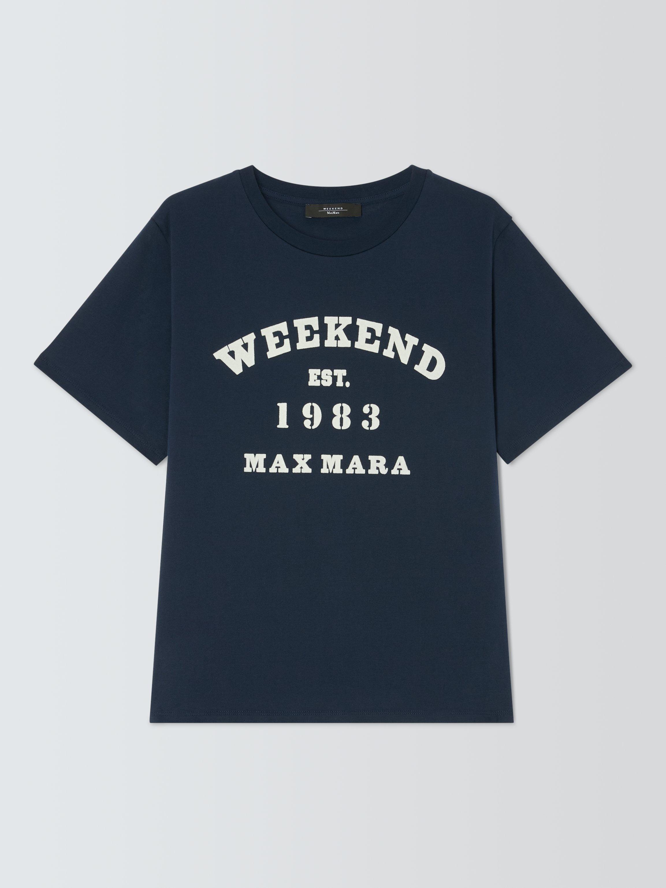 Product image 1 of 1, which shows Weekend MaxMara Tenue Graphic T-Shirt, Navy, XS