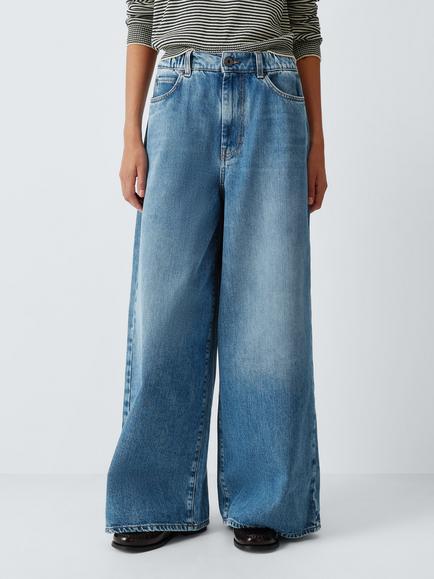 Weekend MaxMara Abete Wide Leg Jeans, Navy, Navy