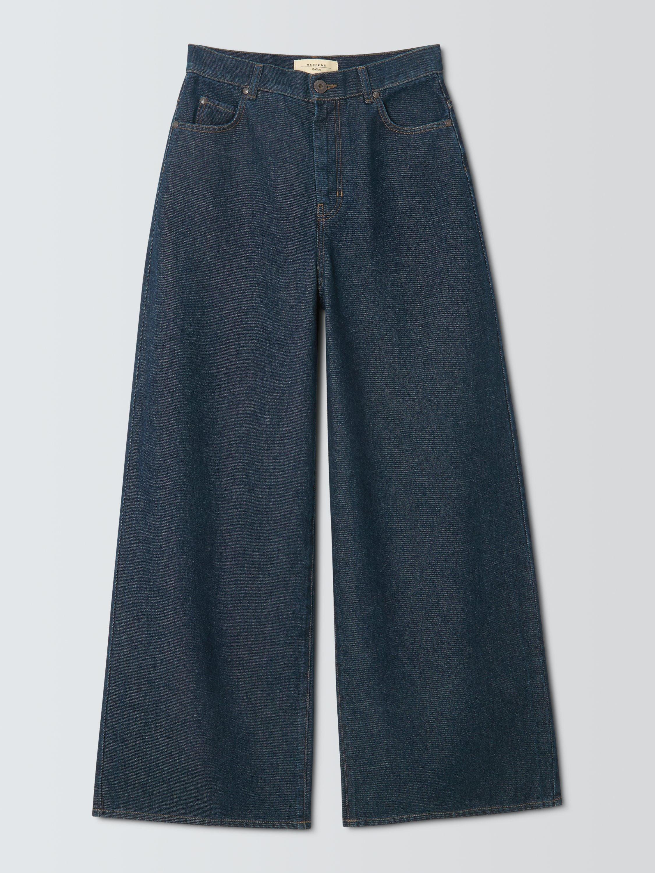 Product image 1 of 1, which shows Weekend MaxMara Tabella Wide Leg Jeans, Navy, 6