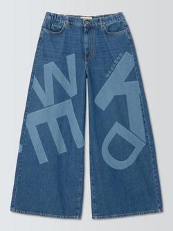 Weekend MaxMara Vortice Graphic Wide Leg Jeans, Blue, Blue