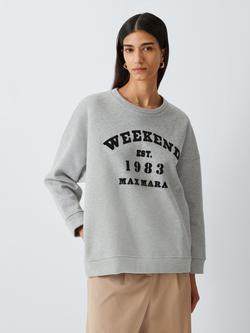 Weekend MaxMara Graphic Varsity Sweatshirt, Light Grey, Light Grey