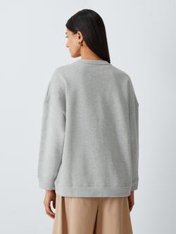 Weekend MaxMara Graphic Varsity Sweatshirt, Light Grey - view 2, Light Grey