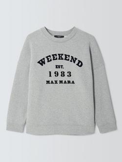 Weekend MaxMara Graphic Varsity Sweatshirt, Light Grey, Light Grey