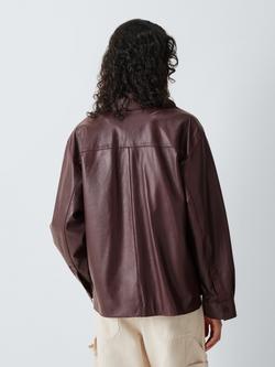 Weekend MaxMara Scatola Pure Leather Shacket, Bordeaux - view 2, Bordeaux