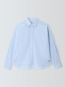 Weekend MaxMara Aureo Cotton Stripe Shirt, Light Blue, Light Blue