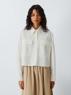 Weekend MaxMara Bruno Cotton Plain Pocket Shirt Blouse, White, White