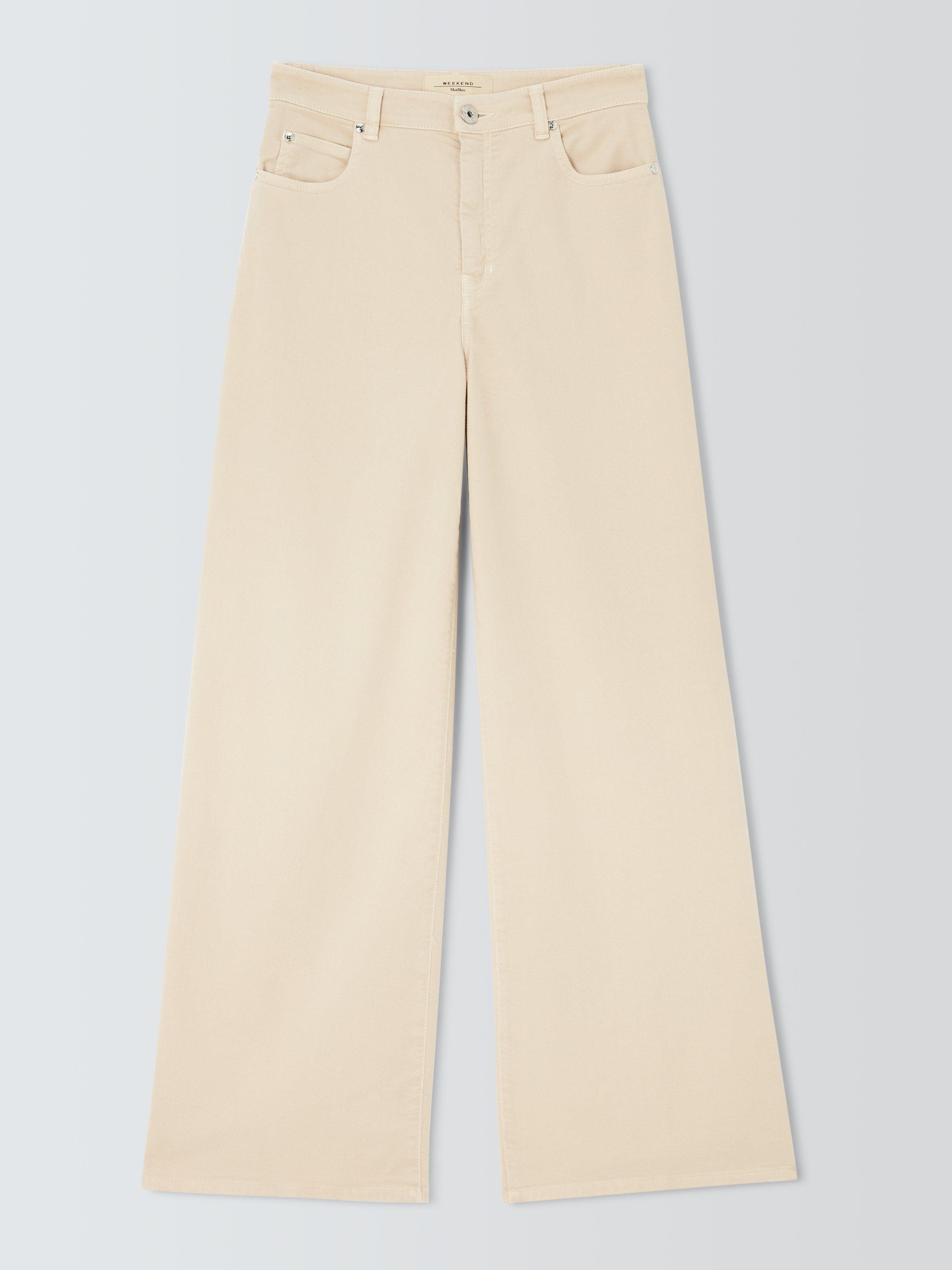 Product image 1 of 1, which shows Weekend MaxMara Medina Wide Leg Jeans, Sand, 6