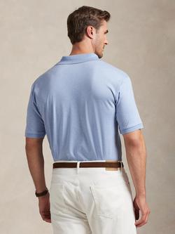 Polo Ralph Lauren Big & Tall Cotton Custom Slim Fit Short Sleeve Polo Shirt, Isle Heather - view 2, Isle Heather