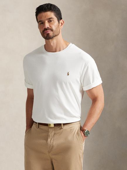 Polo Ralph Lauren Big & Tall Cotton Custom Slim Fit Short Sleeve T-Shirt, White