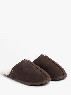 Just Sheepskin Jude Sheepskin Mule Slippers - view 2, Chocolate