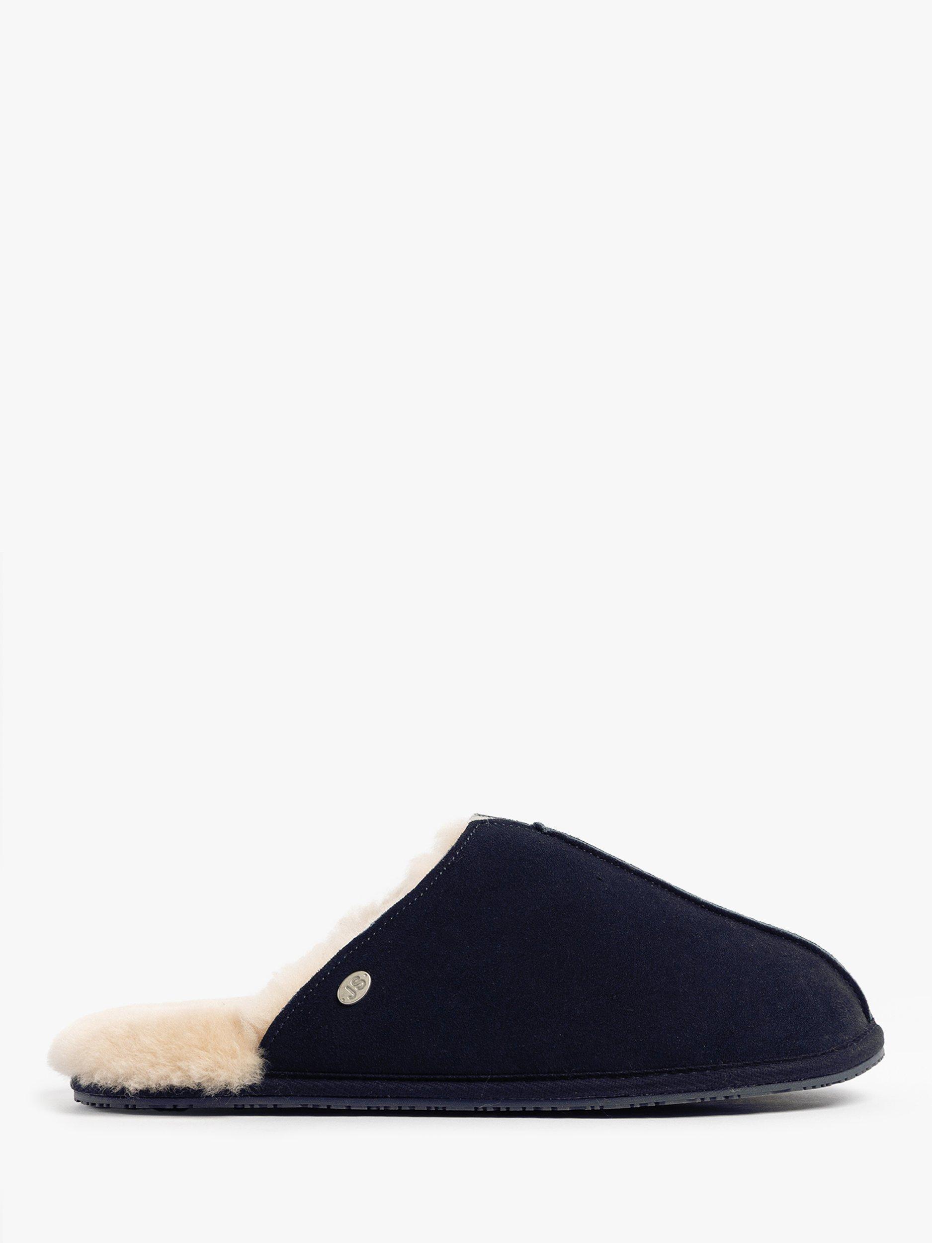 Product image 1 of 8, which shows Just Sheepskin Jude Sheepskin Mule Slippers, Navy, 8
