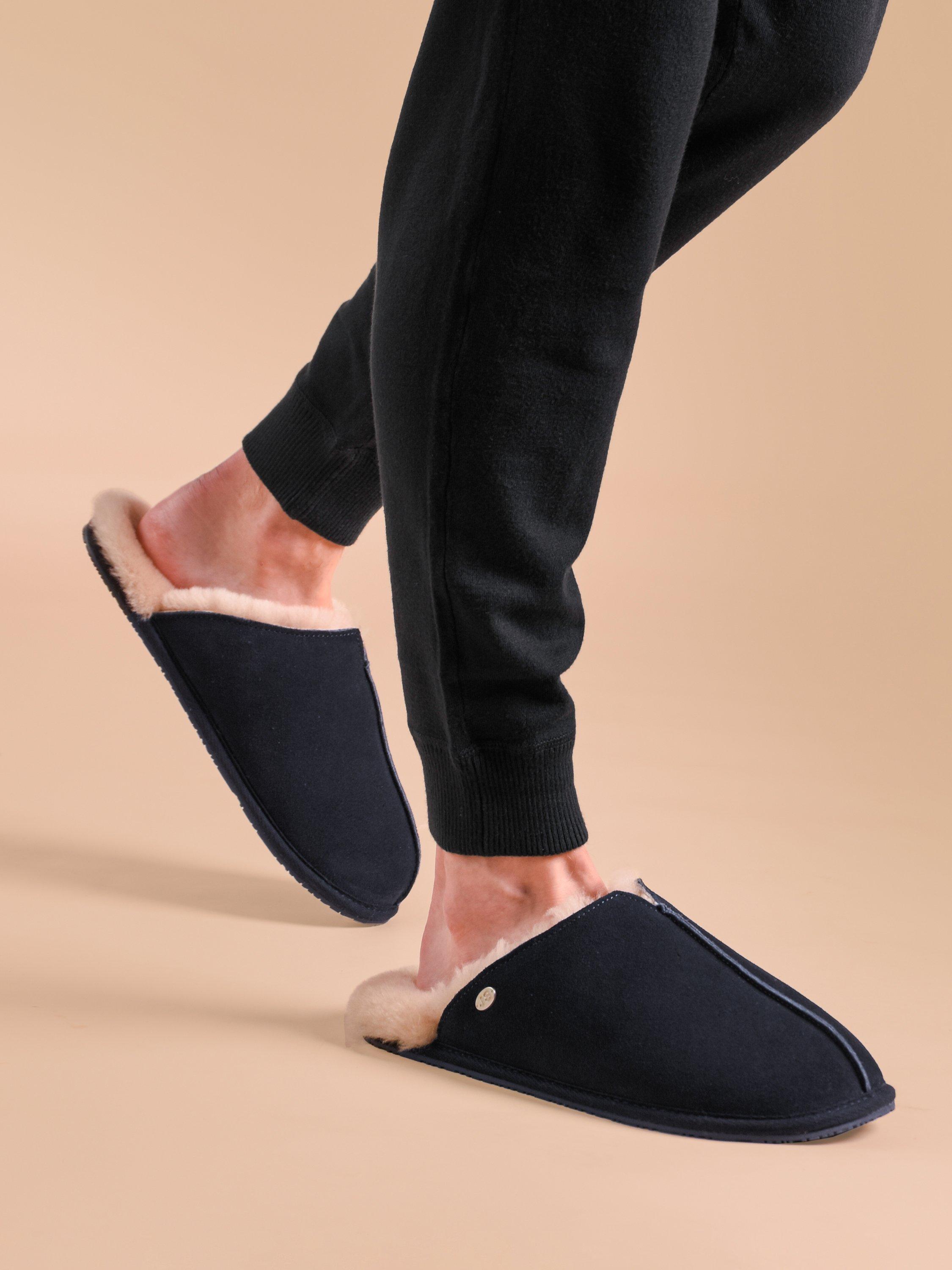Product image 8 of 8, which shows Just Sheepskin Jude Sheepskin Mule Slippers, Navy, 8