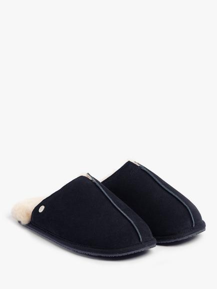 Just Sheepskin Jude Sheepskin Mule Slippers - view 2, Navy