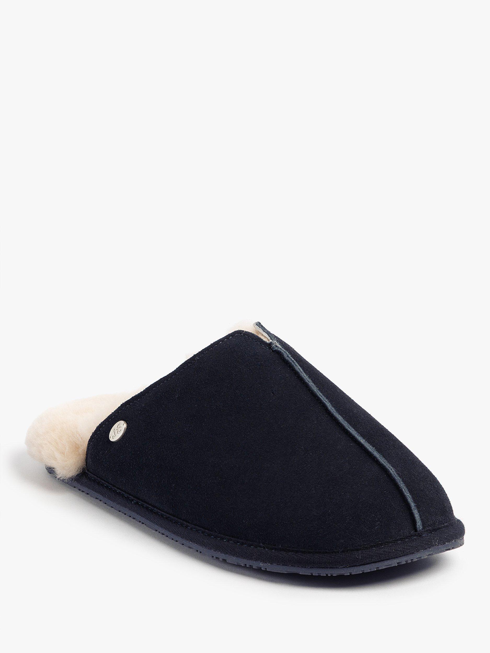 Product image 3 of 8, which shows Just Sheepskin Jude Sheepskin Mule Slippers, Navy, 8