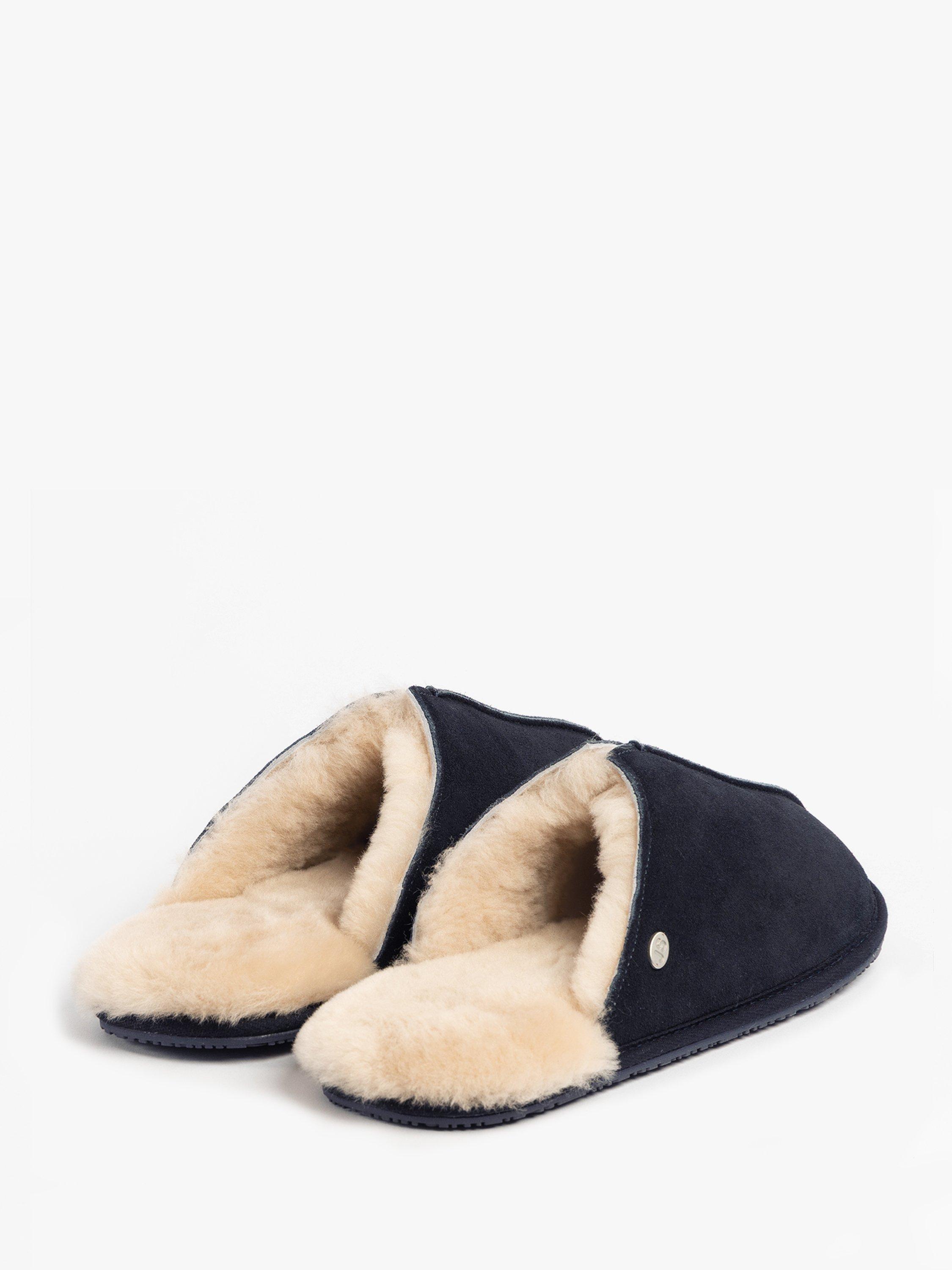 Product image 4 of 8, which shows Just Sheepskin Jude Sheepskin Mule Slippers, Navy, 8