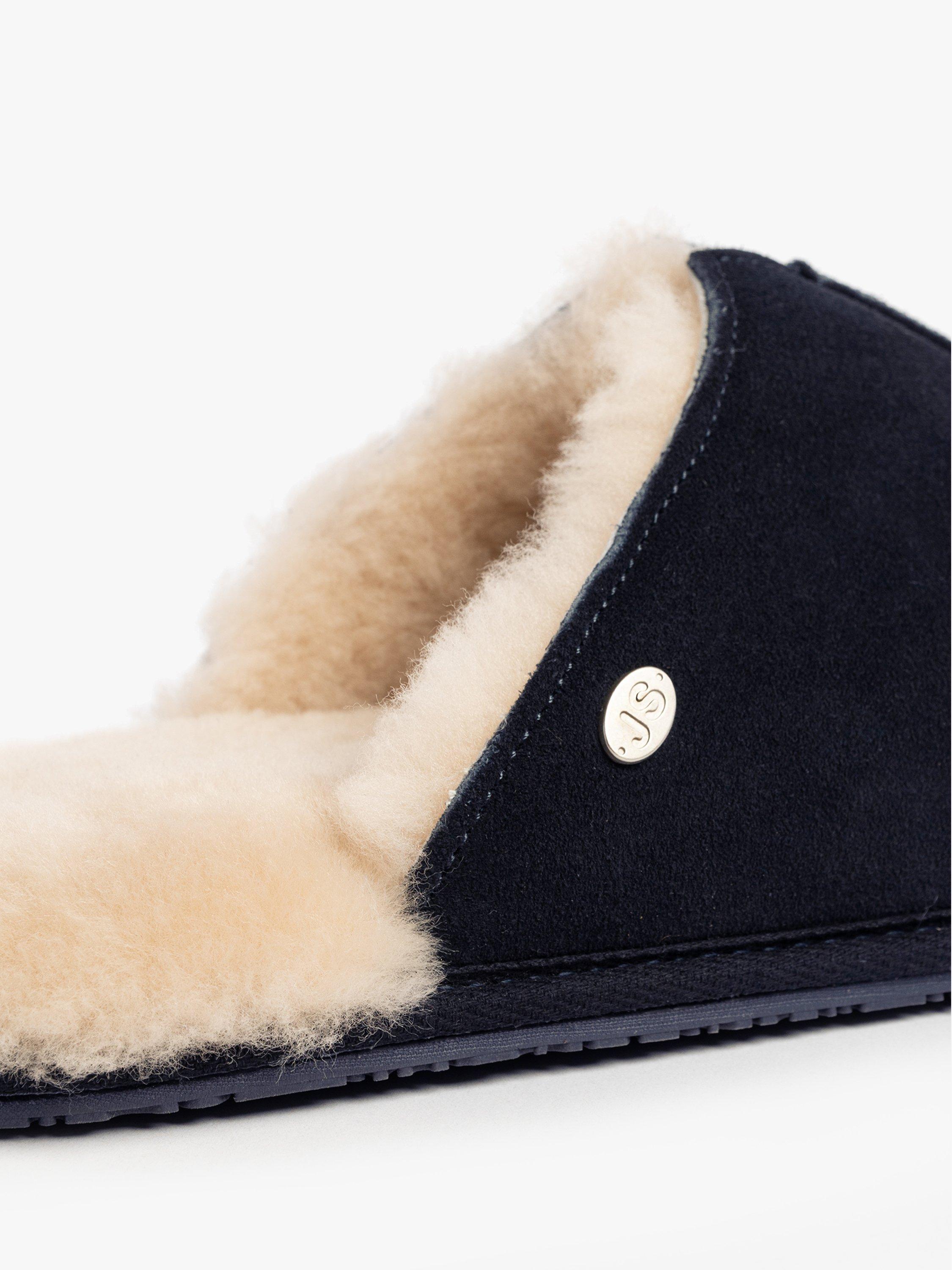 Product image 7 of 8, which shows Just Sheepskin Jude Sheepskin Mule Slippers, Navy, 8