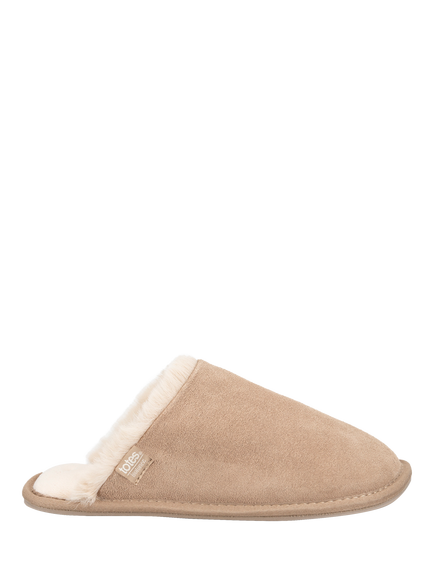 totes Isotoner Women's Suede Mule Slippers, Sand
