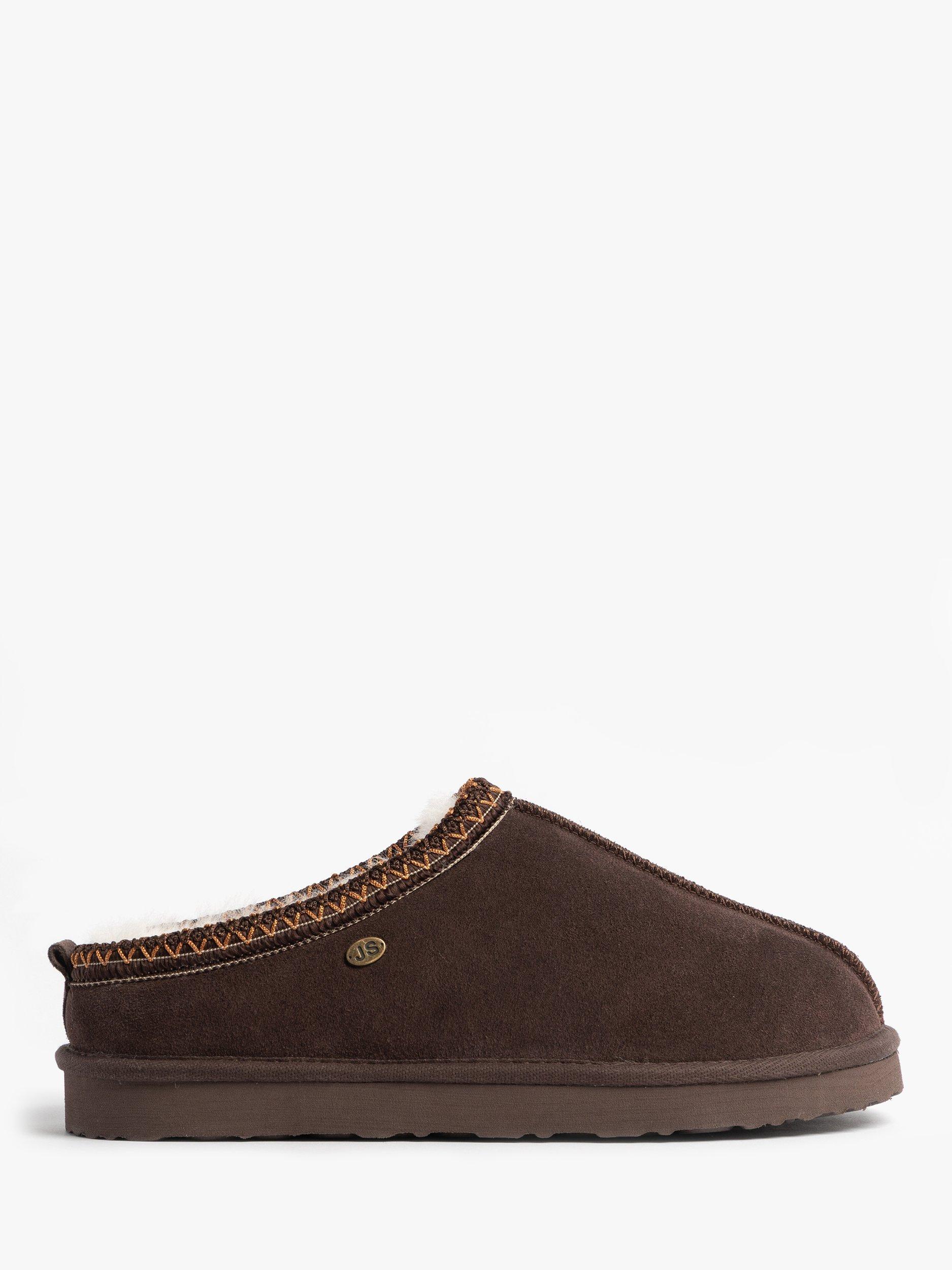 Product image 1 of 8, which shows Just Sheepskin Miles Sheepskin Chunky Mule Slippers, Chocolate, 8