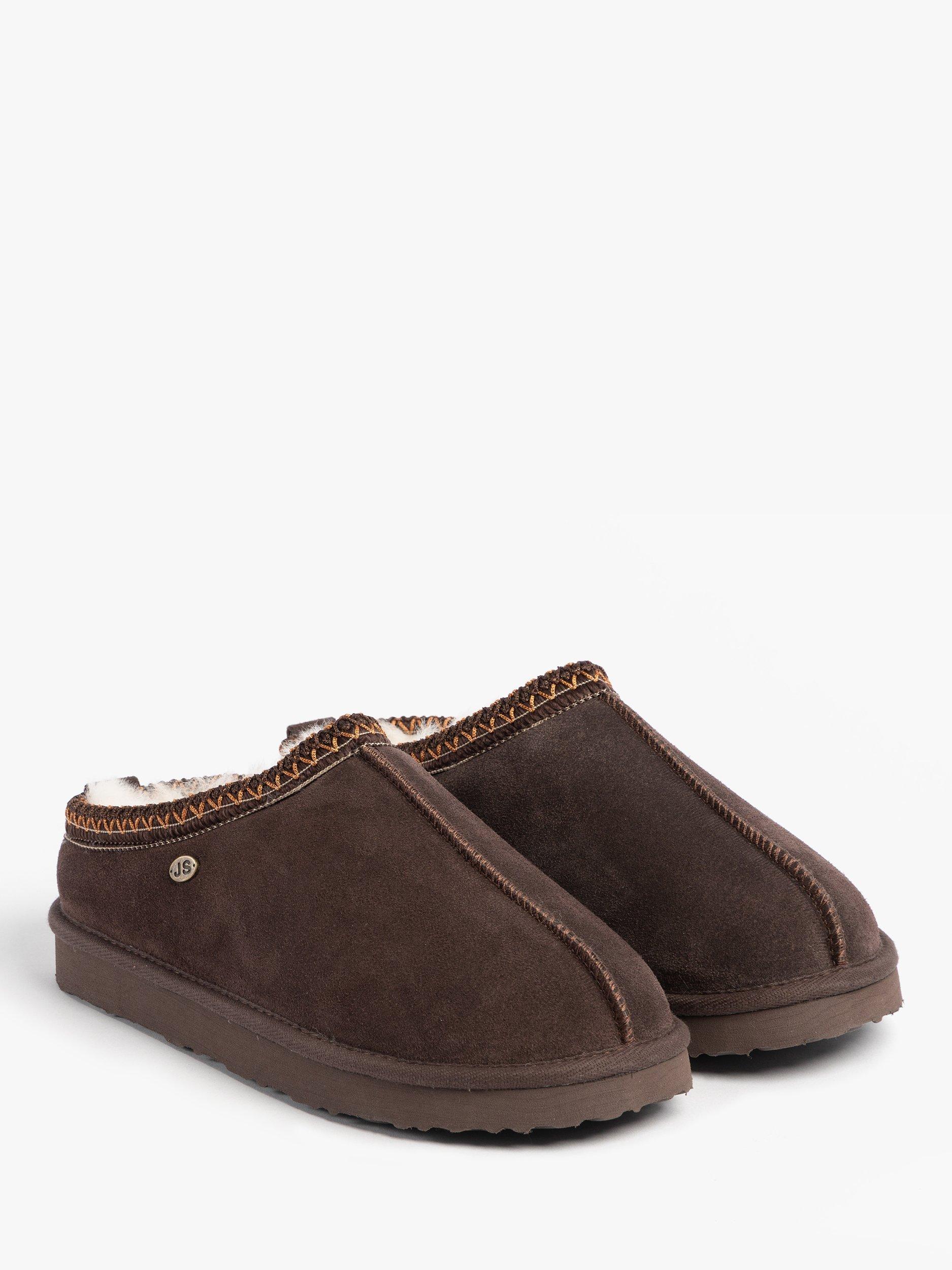 Product image 3 of 8, which shows Just Sheepskin Miles Sheepskin Chunky Mule Slippers, Chocolate, 8