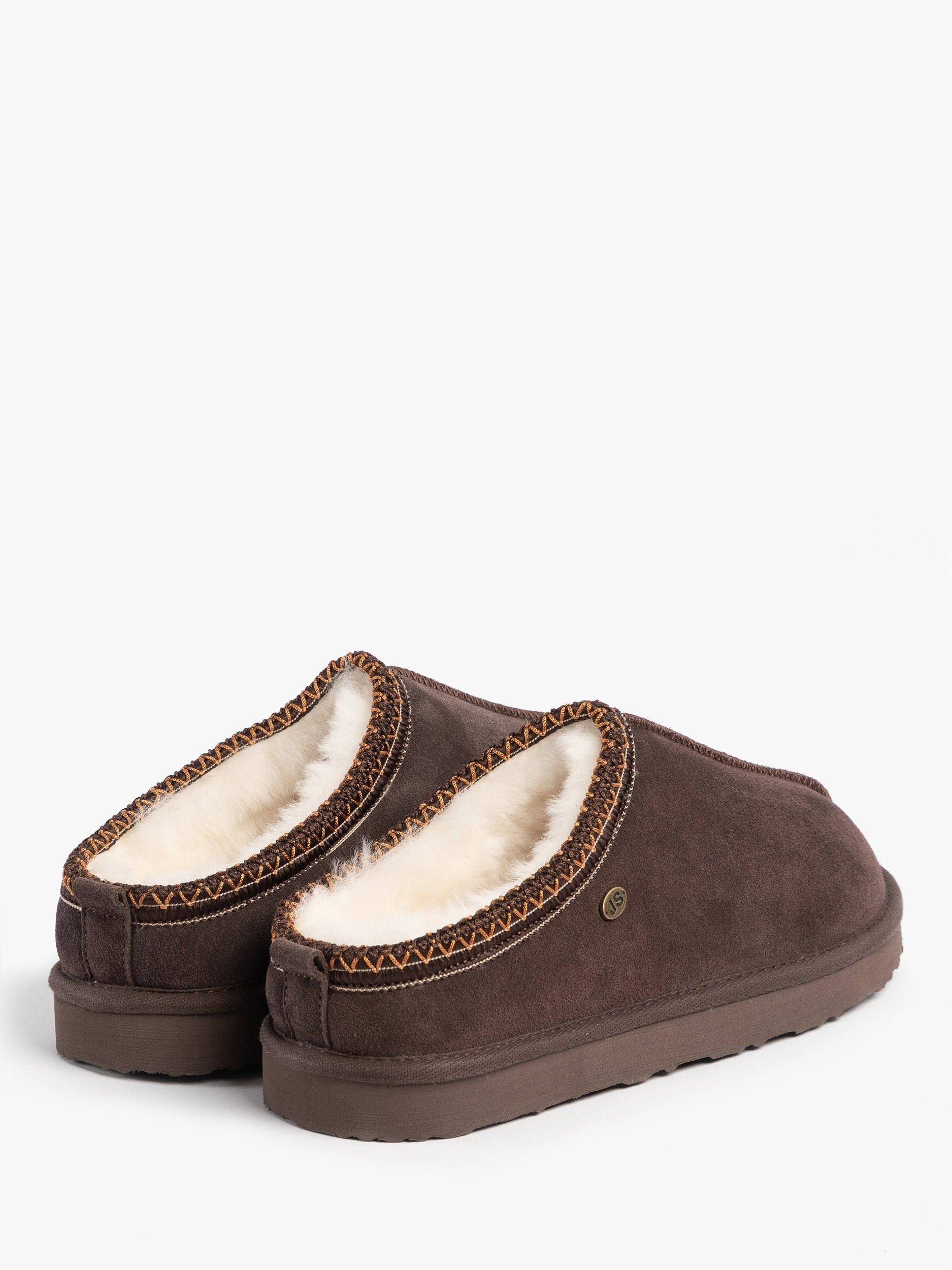 Product image 5 of 8, which shows Just Sheepskin Miles Sheepskin Chunky Mule Slippers, Chocolate, 8