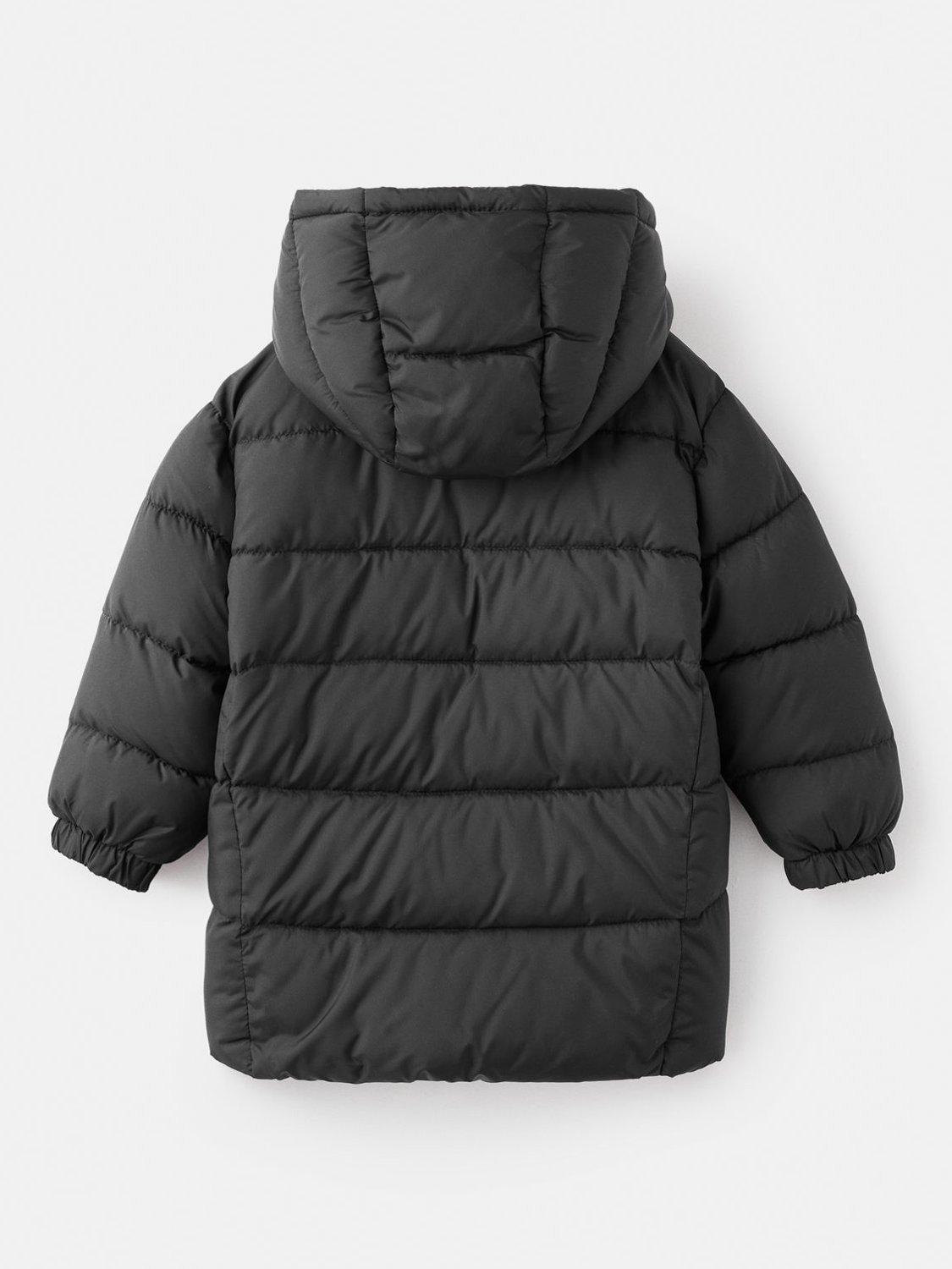 Product image 2 of 4, which shows Mango Kids' Aldol Hooded Puffer Jacket, Black, 12-18 months