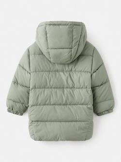 Mango Kids' Aldol Hooded Puffer Jacket - view 2, Green