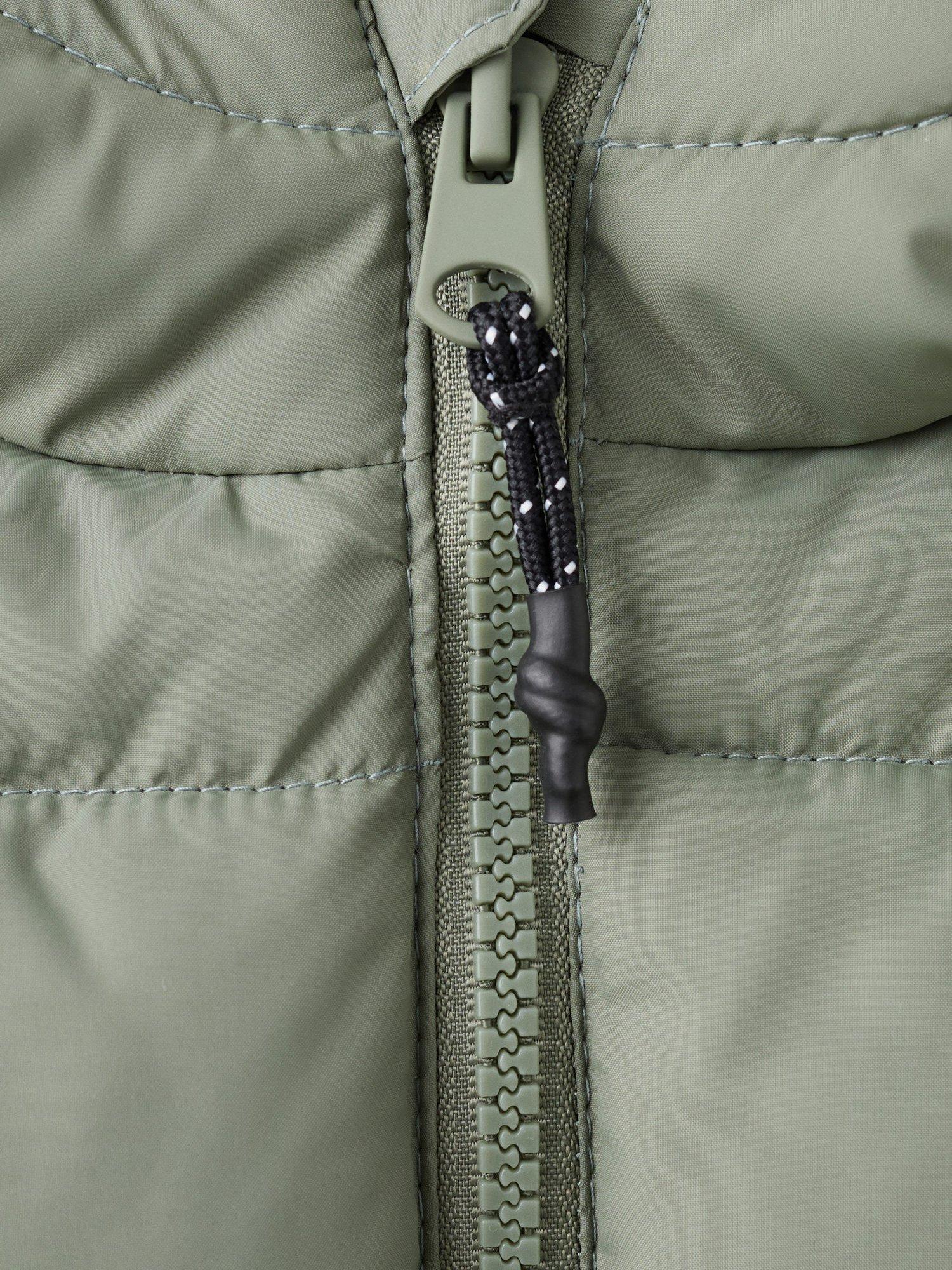 Product image 4 of 4, which shows Mango Kids' Aldol Hooded Puffer Jacket, Green, 9-12 months