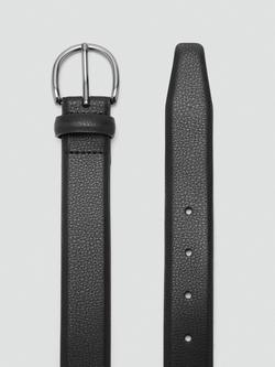 Mango Tumble Leather Belt, Black - view 2, Black