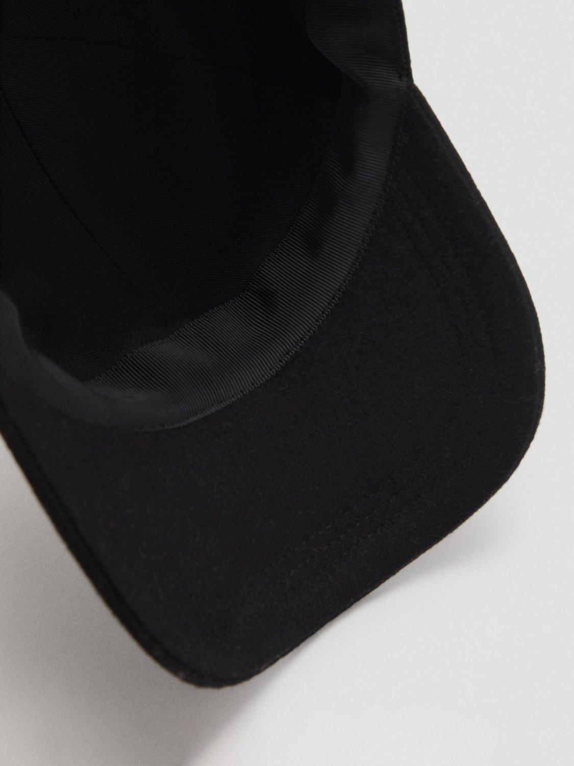 Product image 4 of 4, which shows Mango Wool Blend Baseball Cap, Black, One Size