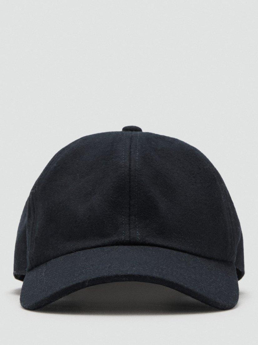 Product image 2 of 4, which shows Mango Wool Blend Baseball Cap, Navy, One Size
