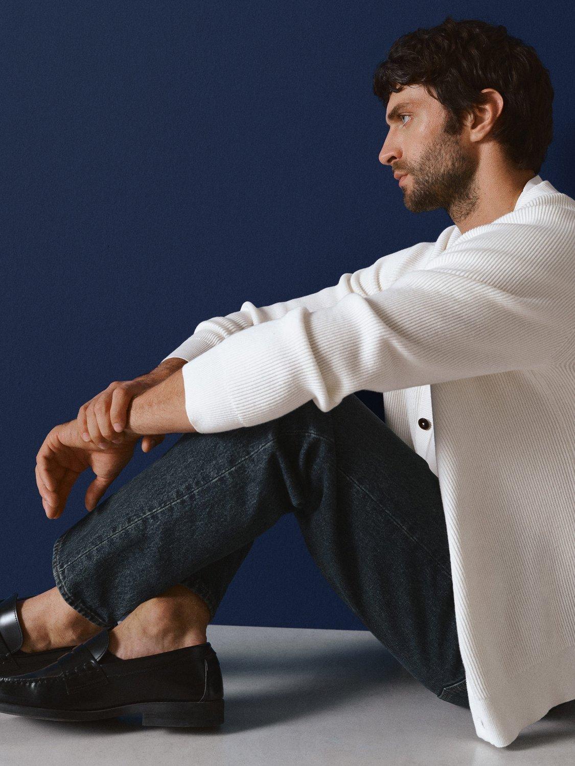 Product image 2 of 5, which shows Mango Zapato Leather Loafers, Black, 10