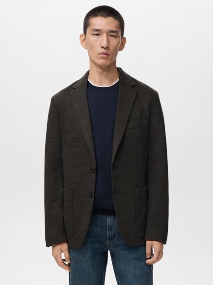 Mango Aneto Regular Blazer, Khaki