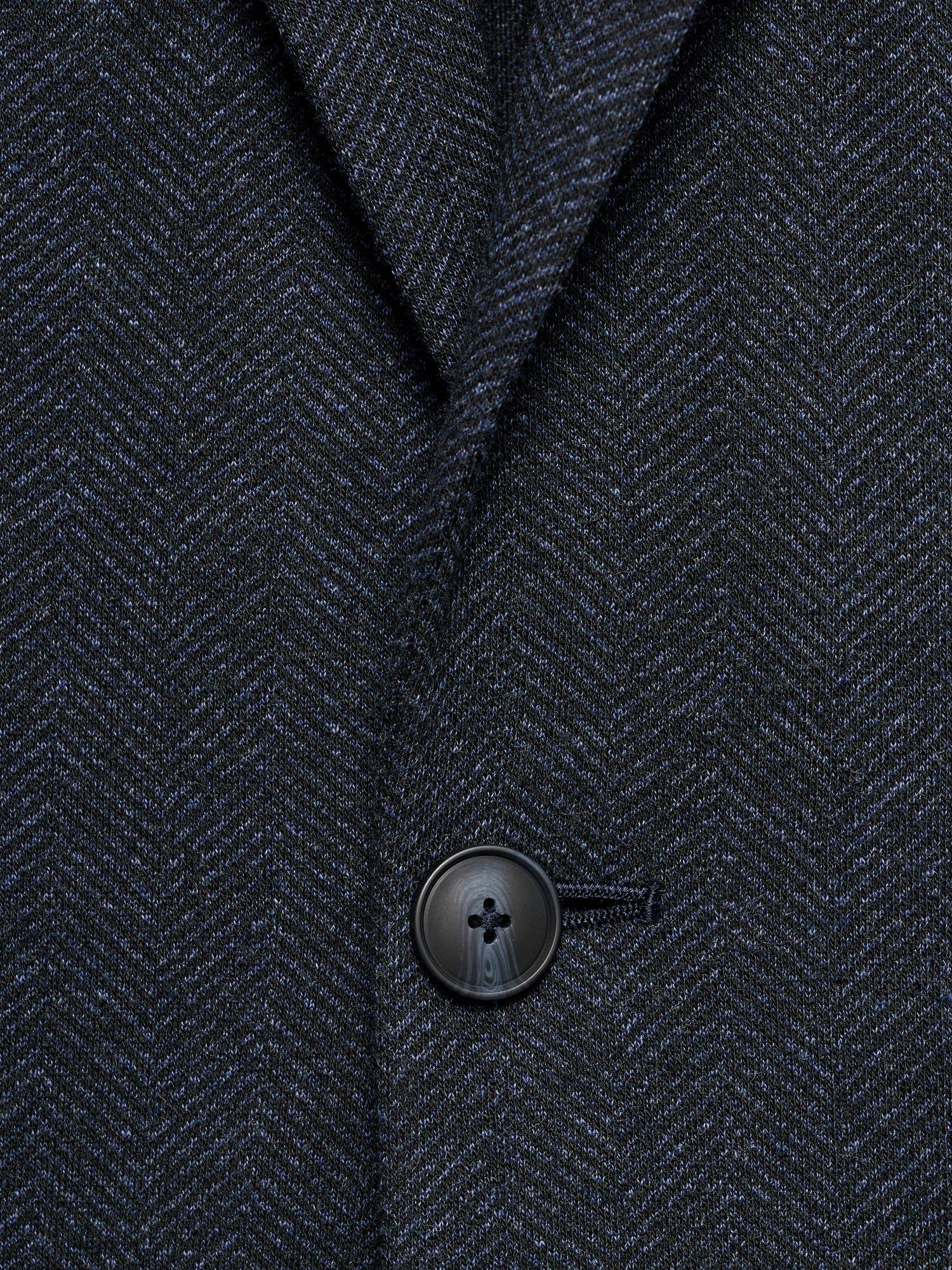 Product image 5 of 8, which shows Mango Aneto Slim Fit Micro Houndstooth Blazer, Navy, 36