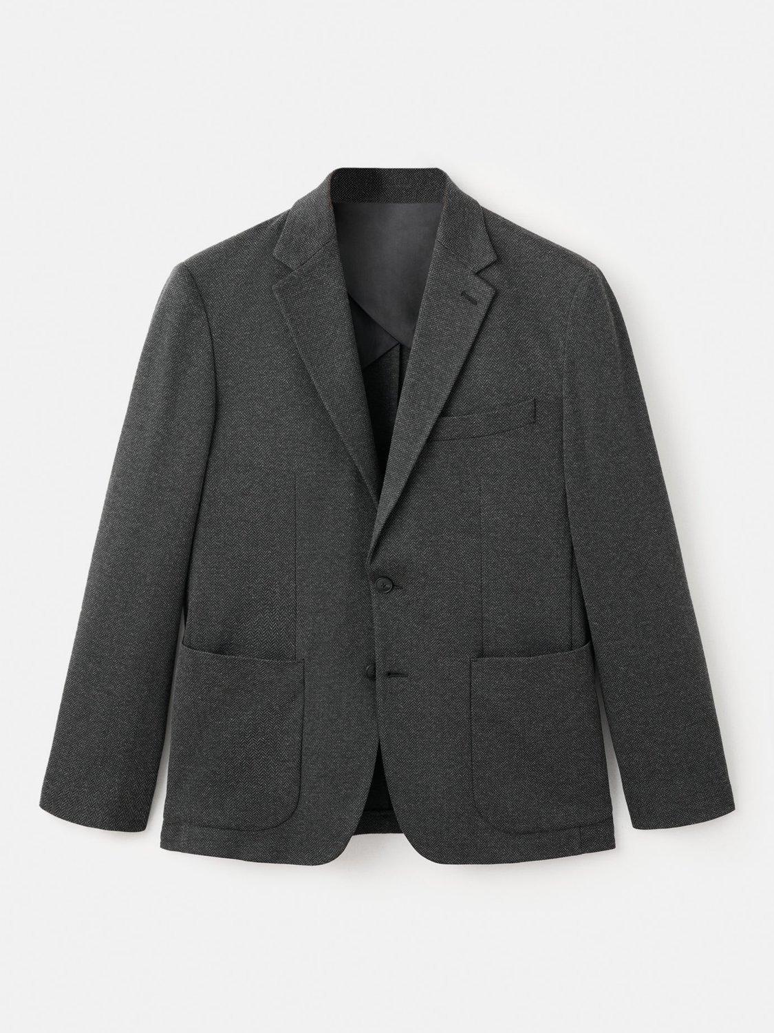 Product image 3 of 8, which shows Mango Aneto Slim Fit Micro Houndstooth Blazer, Grey, 36