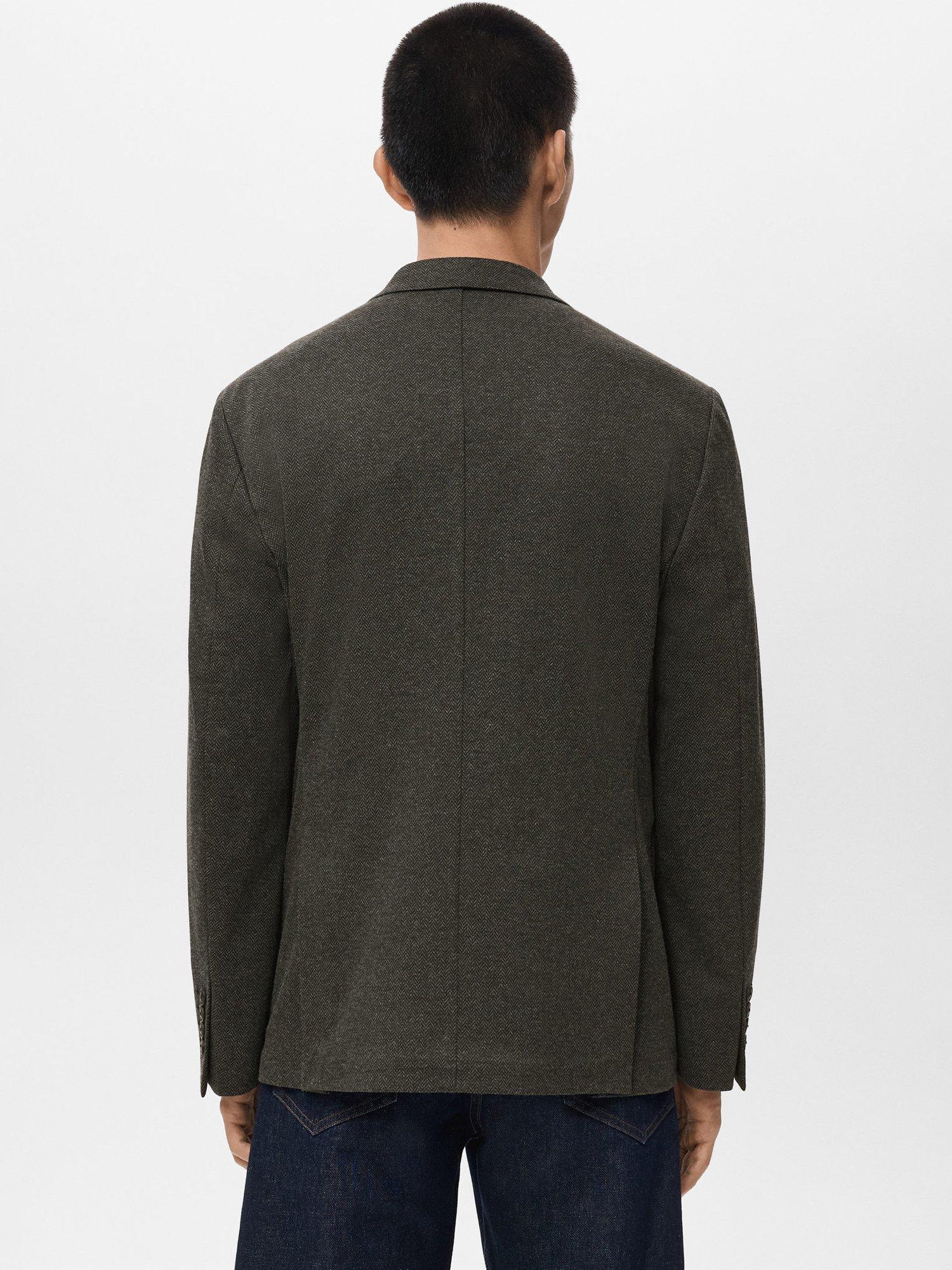 Product image 4 of 8, which shows Mango Aneto Slim Fit Micro Houndstooth Blazer, Grey, 36