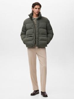 Mango Alonso Puffer Jacket, Dark Green - view 2, Dark Green