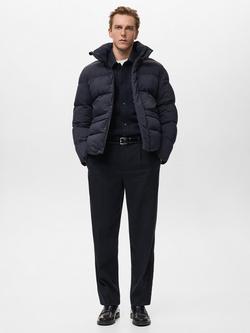 Mango Alonso Puffer Jacket, Navy - view 2, Navy