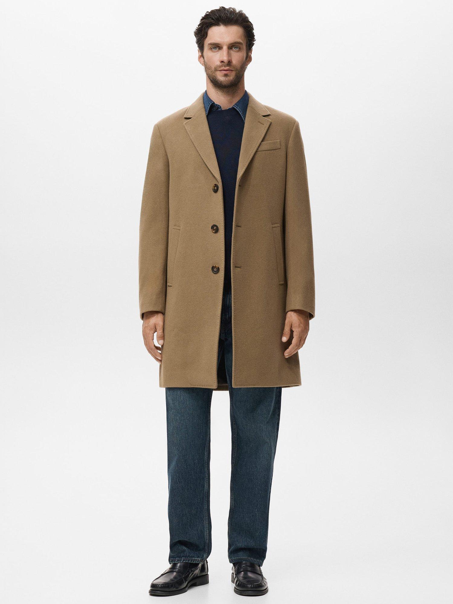 Product image 2 of 9, which shows Mango Arizona Wool Blend Overcoat, Camel, S