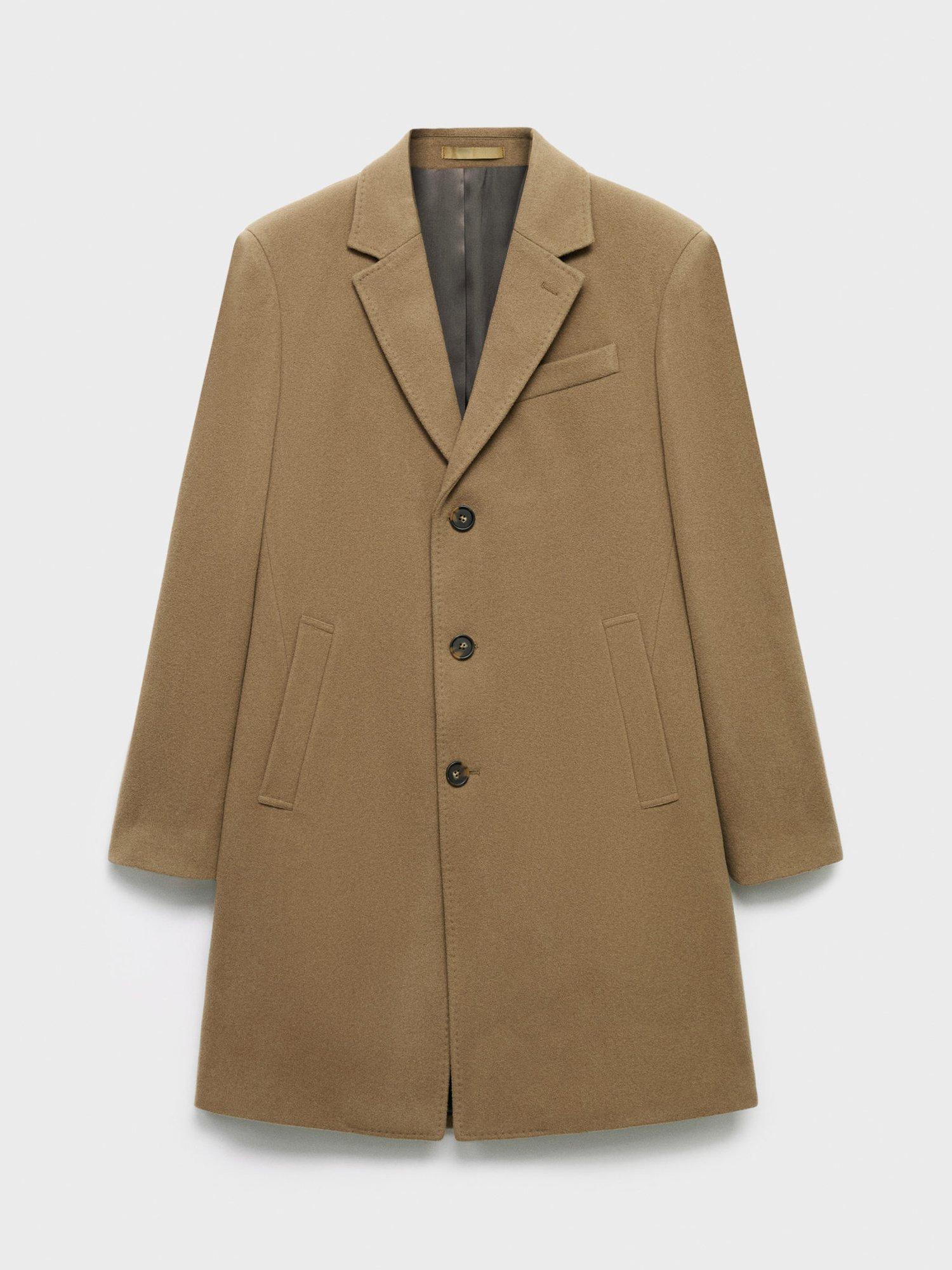 Product image 3 of 9, which shows Mango Arizona Wool Blend Overcoat, Camel, S