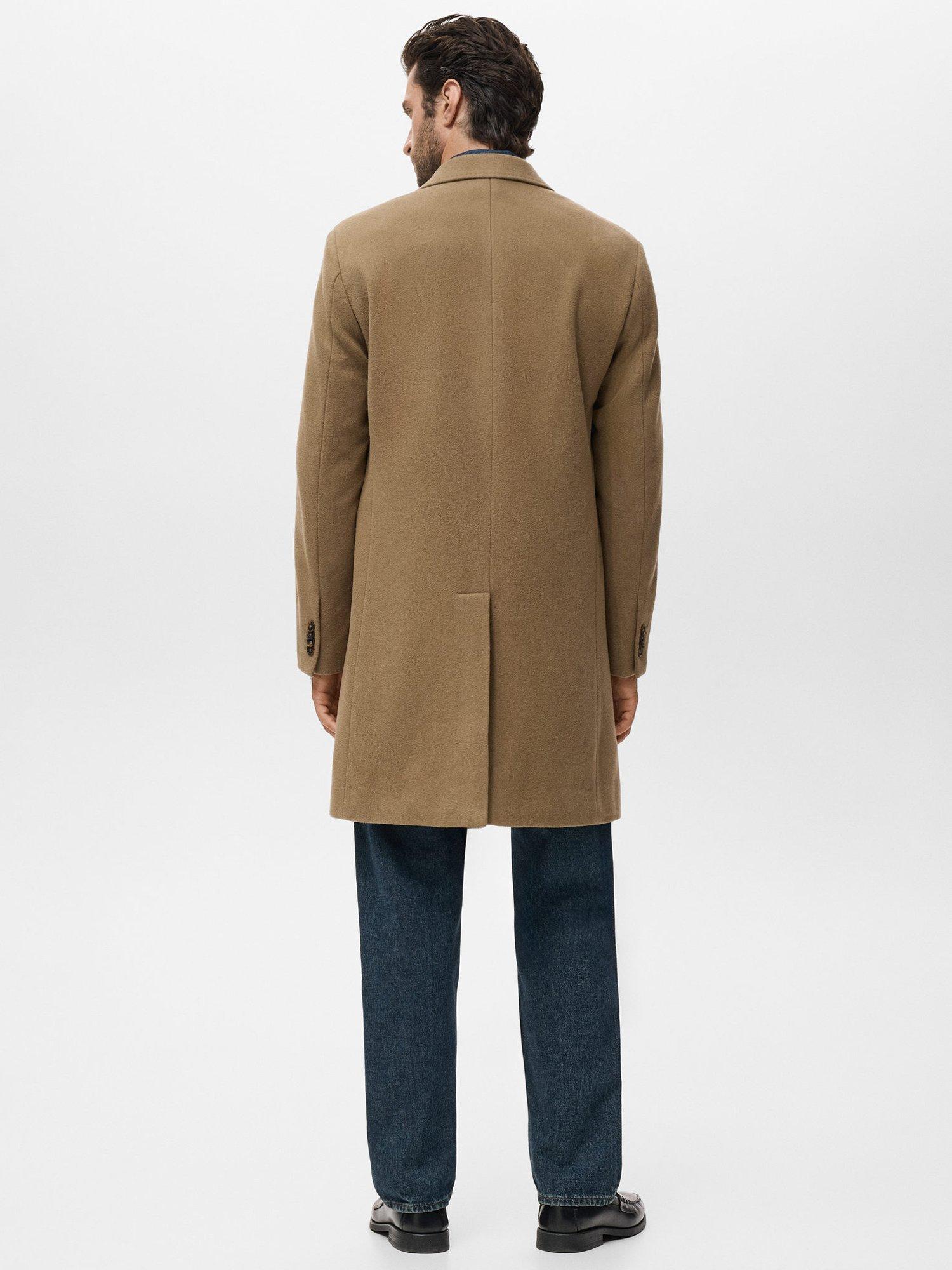 Product image 4 of 9, which shows Mango Arizona Wool Blend Overcoat, Camel, S